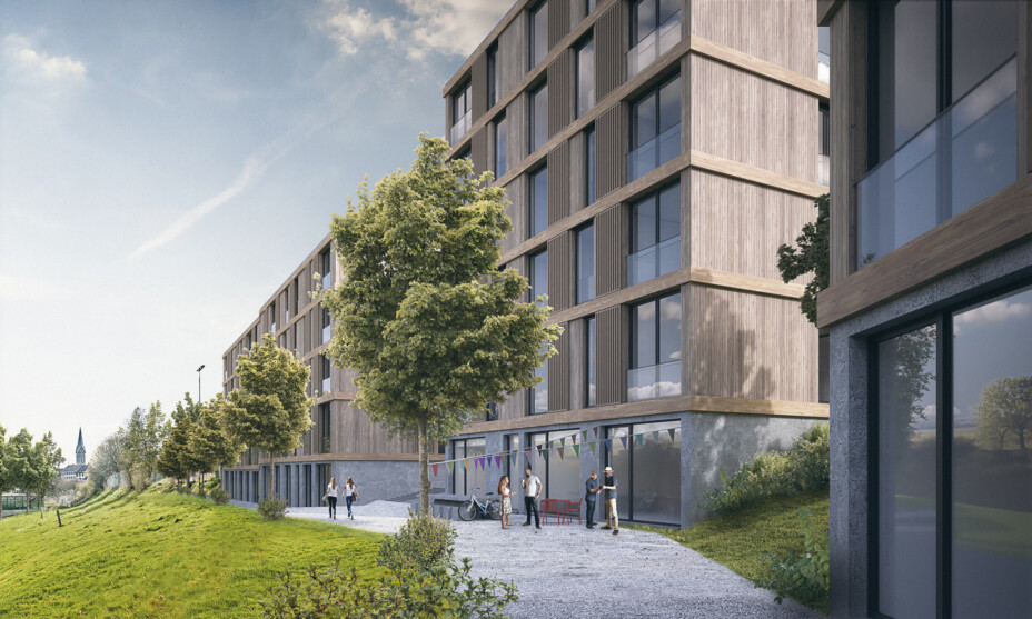 Der öffentliche neue Klosterweg – wie eine Terrasse mit Ausblick ins Grüne.