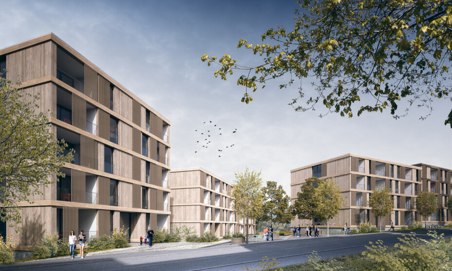 Zentraler Platz und Spielfläche ermöglichen Austausch im Quartier.